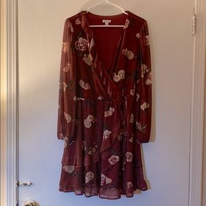 Flower Dress Faux Wrap